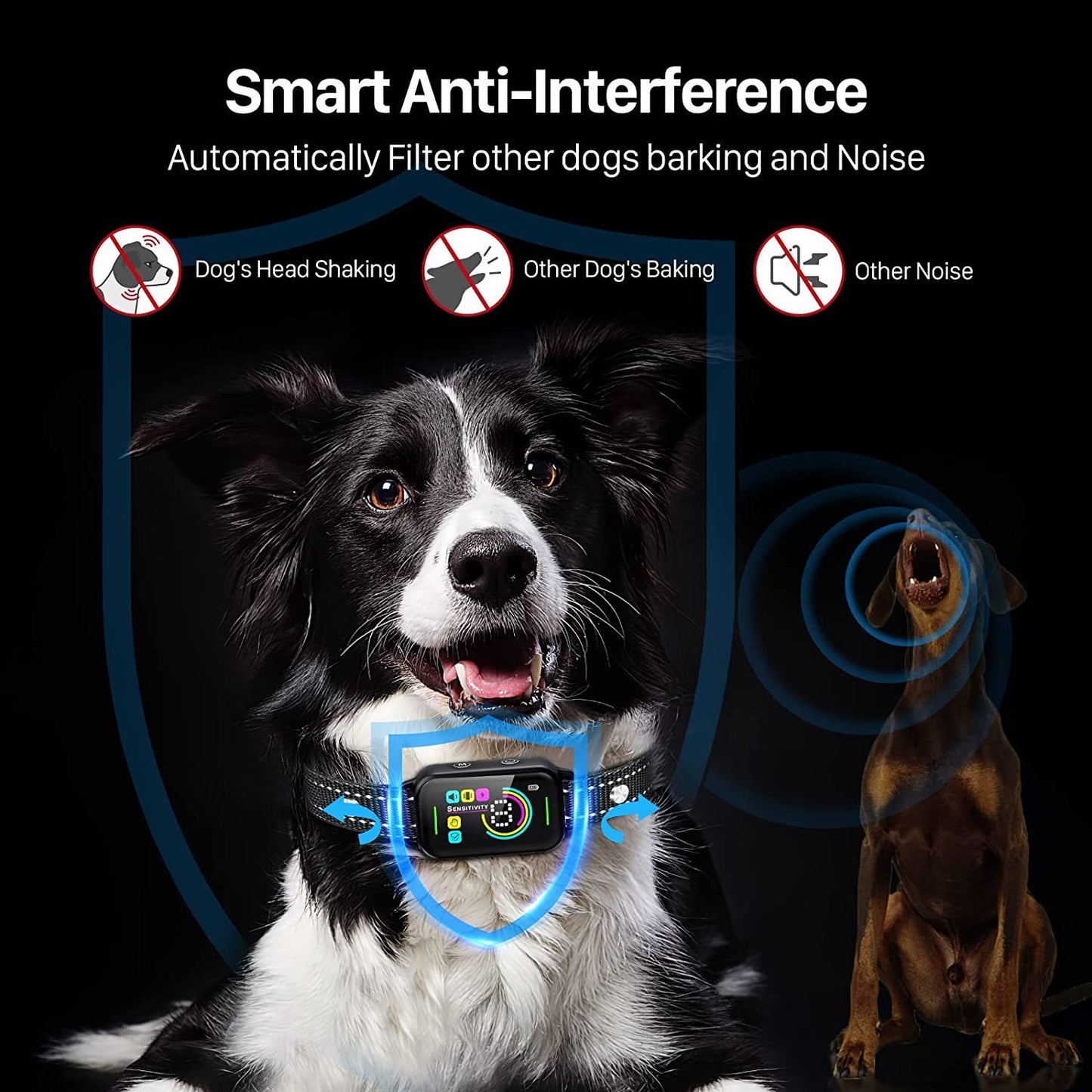 New Color Screen Bark Stopper Smart Dog Trainer Charging Waterproof Training Electric Shock Collar